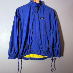 Lauren Ralph Lauren Jacket Petite P Blue Yellow Windbreaker Full Zip Lightweight